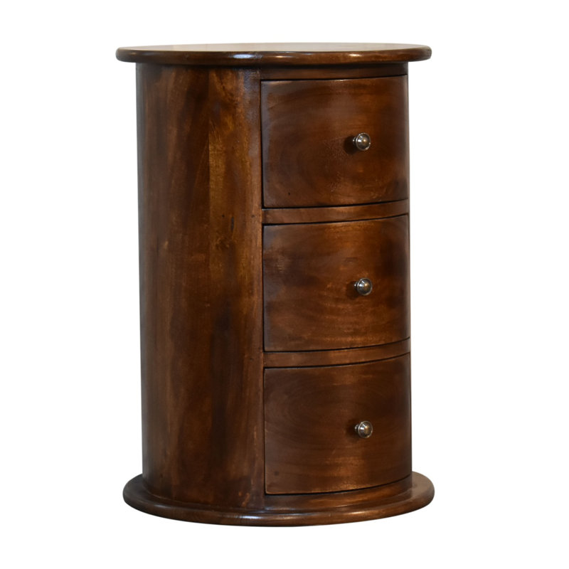 Commode tambour 3 tiroirs châtaignier