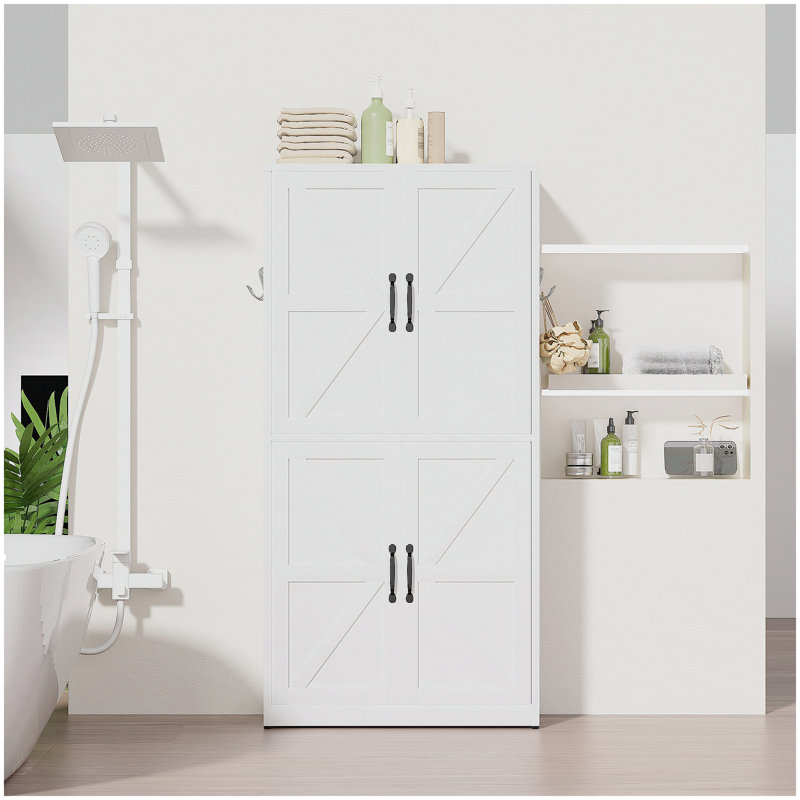 Armoire de rangement en acier blanc avec tablettes réglables, robuste et polyvalente pour plusieurs pièces