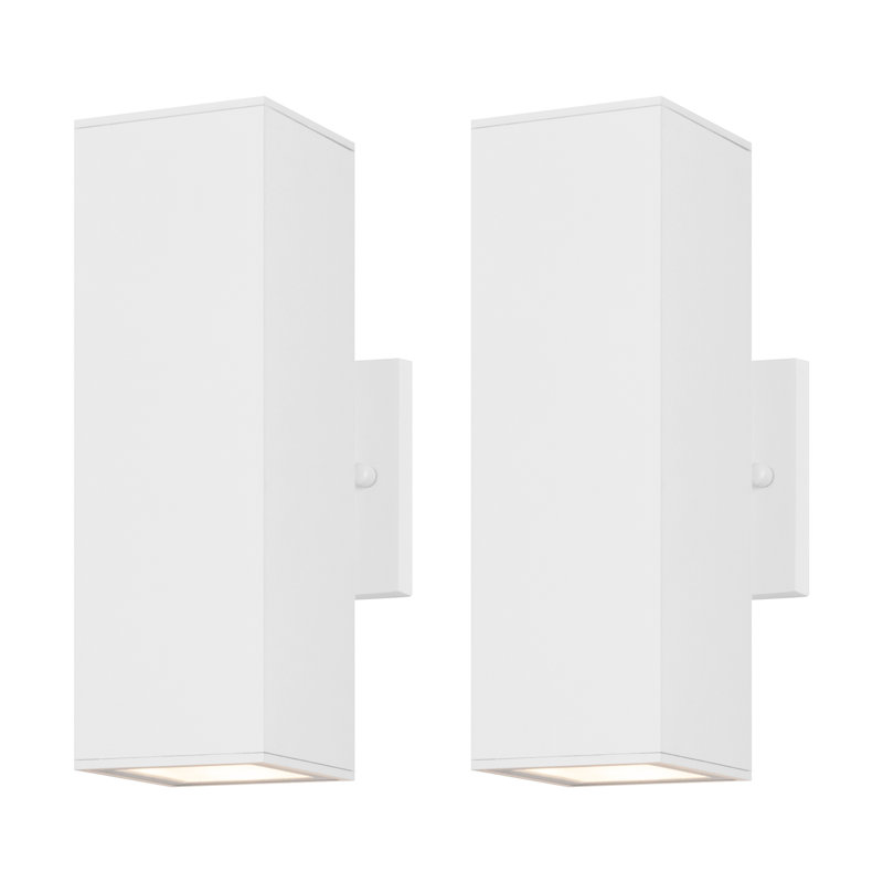 Applique murale d'extérieur 2 lumières H 11,97 po Alvisa, aluminium bronze huilé, Bronze frotté à l'huile, Set of 2