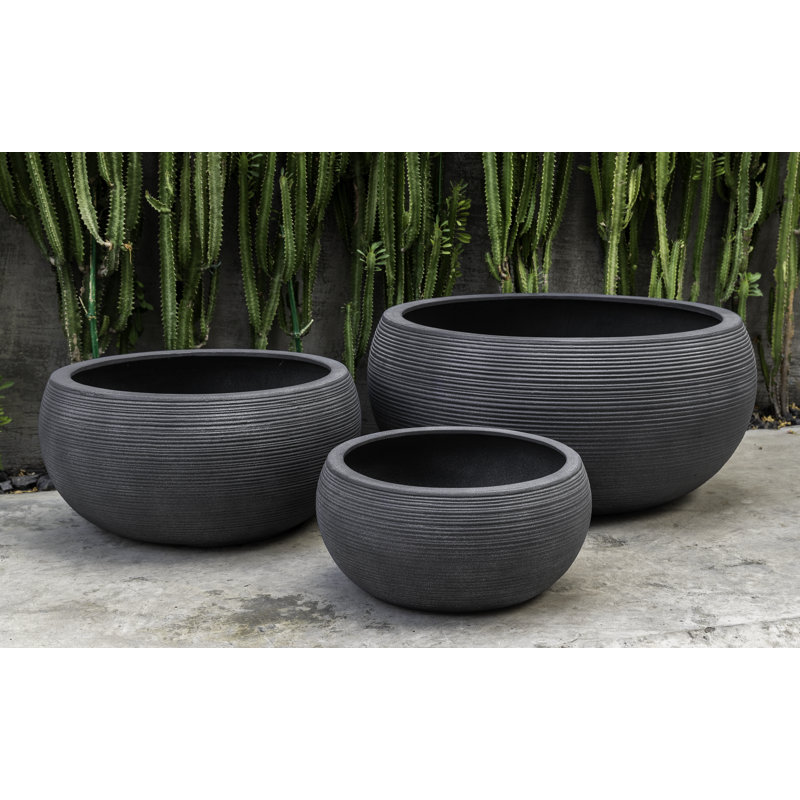 Exton Clay Pot Planter, 13.75" H x 30" W x 30" D, Lead Lite