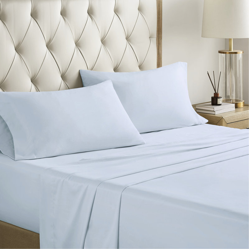 Édredon 12 pièces bleu / brun, avec draps en coton, literie moderne à motif cachemire élégant, bleu / brun, touche glamour