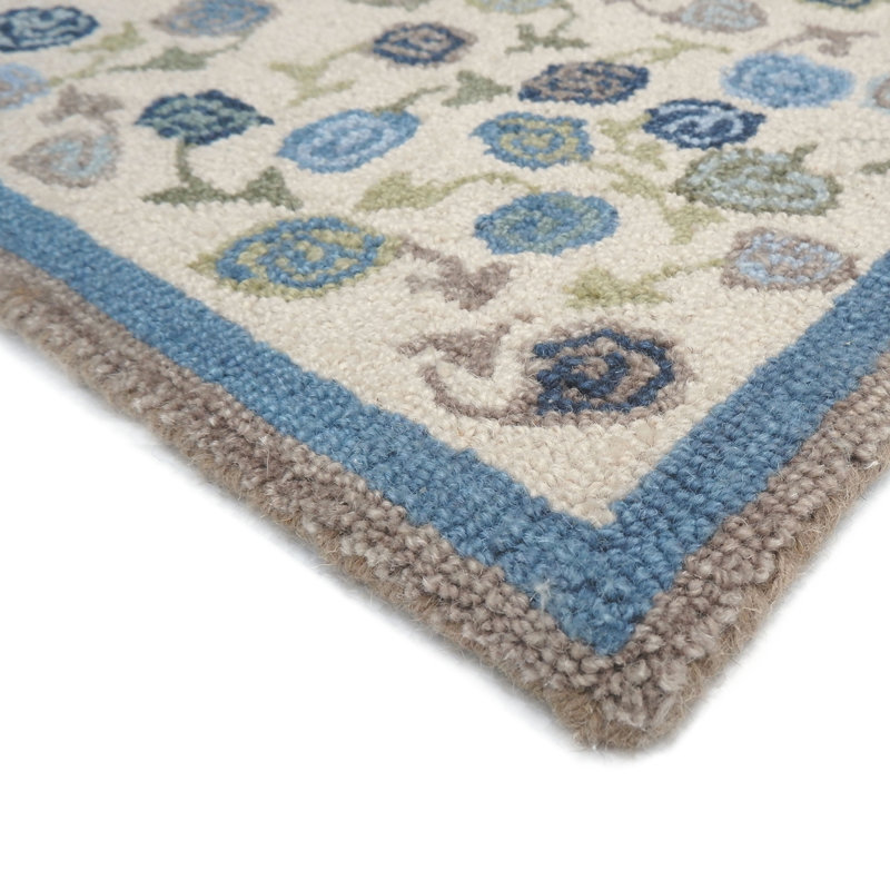 Florals Area Rug, Navy, 2'6" x 8'
