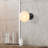 Industrial Wall Lamp, Black & Antique Finish, 9.8 x 9.8 x 9.4 inches | Sturdy Metal Body with Glass Cap, E14 Socket, Max 15W | Modern Glam Design for Home, Office, & Creative Spaces, IP20 Rated-195294277-219403952