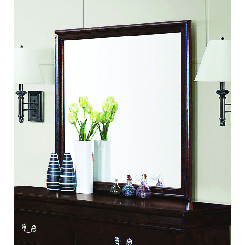 Miroir de commode traditionnel Millsaps, Cappuccino