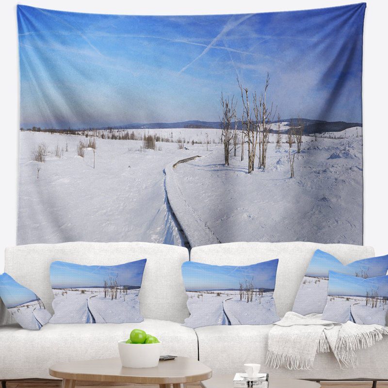 Tapisserie panorama hautes fagnes en belgique pour et fixation murale mer shore, H 78 po x l 92 po