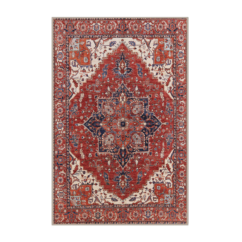Tapis oriental rouge / bleu / beige Harahan, Rectangle 5 pi x 8 pi
