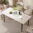 White Rectangular Sintered Stone tabletop Dining Table-110983093