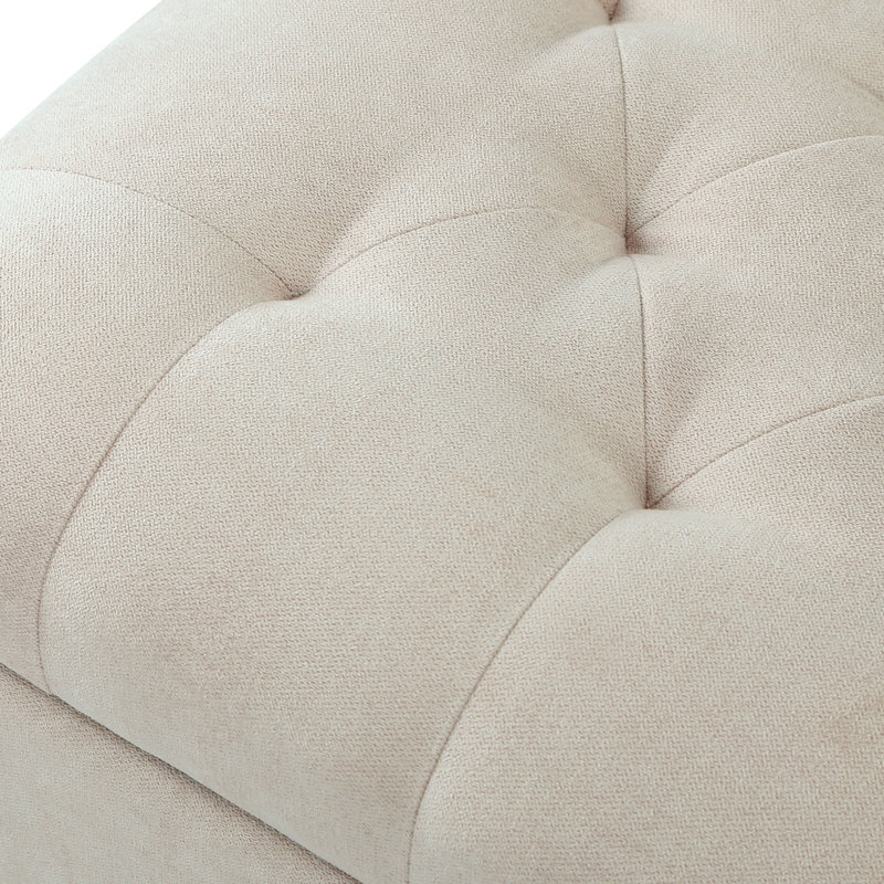Repose-pieds Milana Classy Accent, Mélange de lin crème