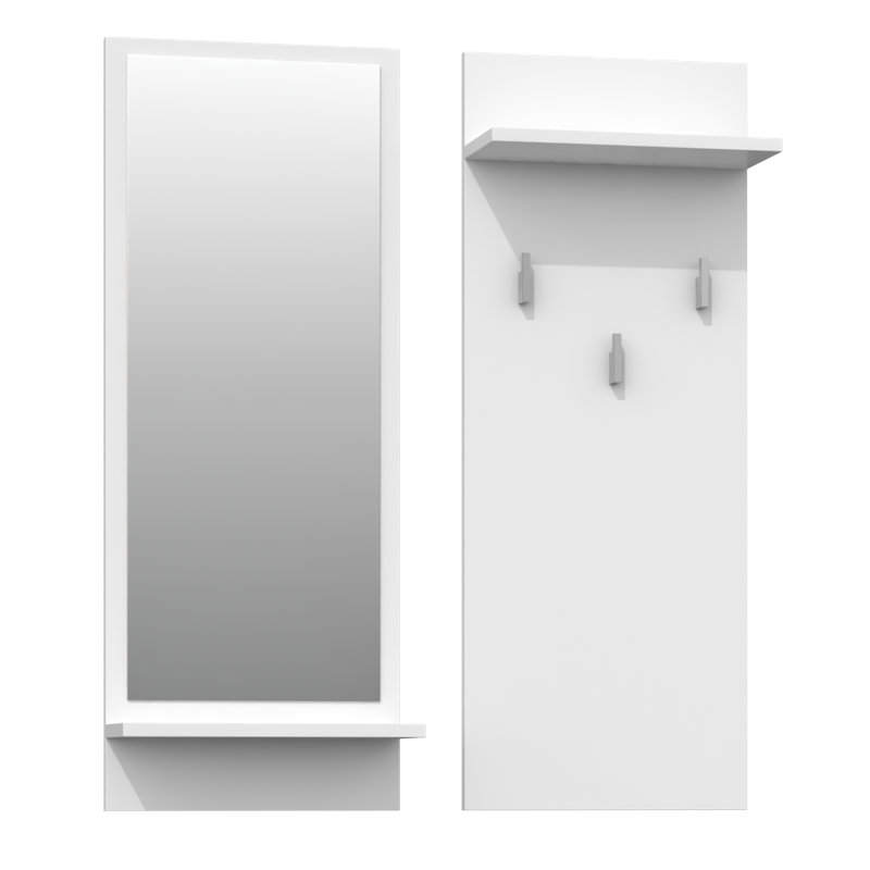 Losh Wall 3 - Hook Wall Mounted Coat Rack, White