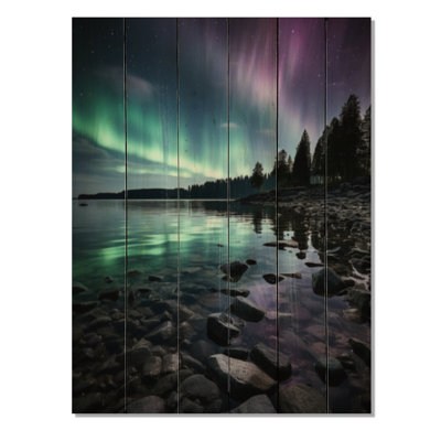 Aurore boréale Aurora Spectacle III sur bois
