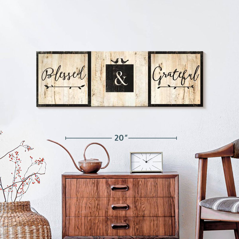 " Blessed and Grateful " Print, 10" H x 30" W x 1.25" D