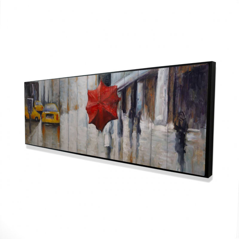 «Red Umbrella In The Street», reproduction sur toile