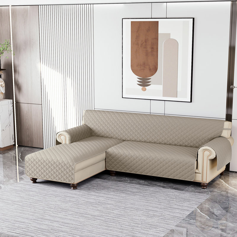 Housse pour canapé modulaire réversible, H 0,2 po x l 102 po x P 22 po, Microfibre kaki