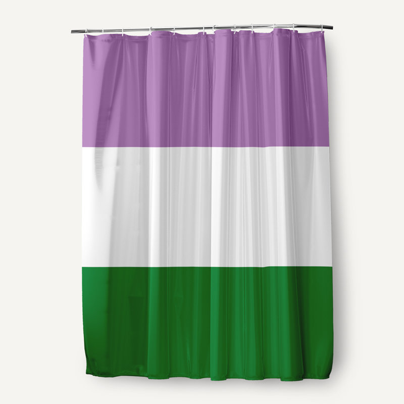 Rideau de douche Pansexual, Mauve/blanc/vert