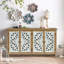 Rangement décoratif 4 portes - Armoire pour couloir. Buffet avec finition peinte et design vieilli avec portes de salon. Patiné, fabriqué à la main, accrocheur