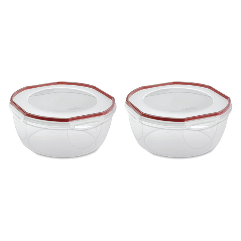 Sterilite Ultra-Seal 8.1 Qt Bowl, Large Airtight Food Storage Container, Latch Lid, Dishwasher Safe