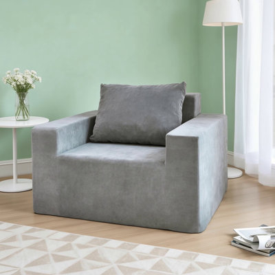 Comfortable High-Density Foam Sofa With Pillow, Perfect For Living Room And Bedroom Relaxation