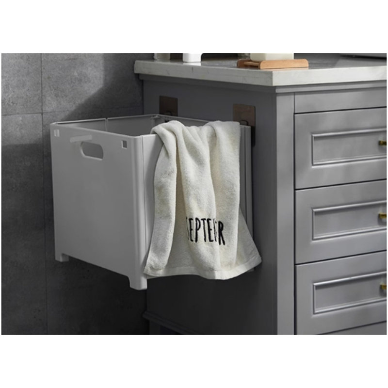 Laundry Hamper with Handles, White