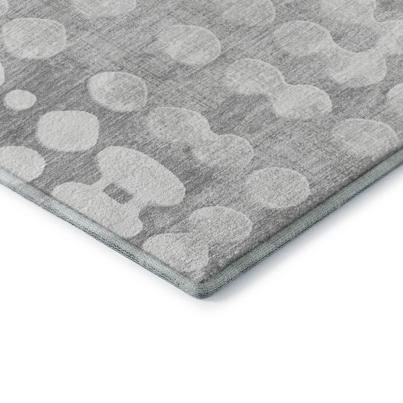 Premium Machine Washable Prisco Gray Rug, Rectangle 10' x 14'