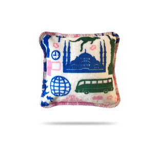 Trotter Globe Rich Royal Throw Pillow
