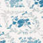 Tapis d'intérieur antidérapant 5 pi x 8 pi avec motif floral lavable à la machine, bleu-405154787-410541033