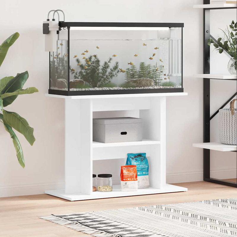Cheryl Aquarium Stand, White, 60cm H x 80cm W x 35cm D