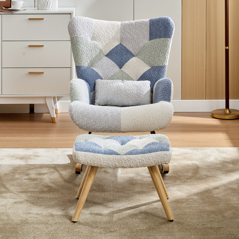 Rocking Chair, Blue/Beige