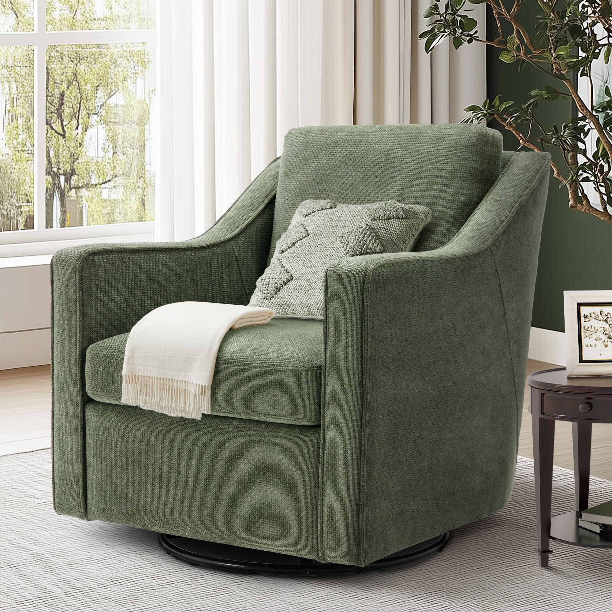 Swivel Chair Living Room Chairs For Big Guys Wade Logan® Charitini Big Tall  Removable Wide Swivel Accent