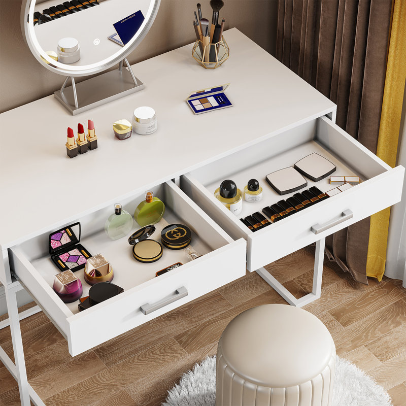39.37" Writing Desk Modern Computer Desk, White