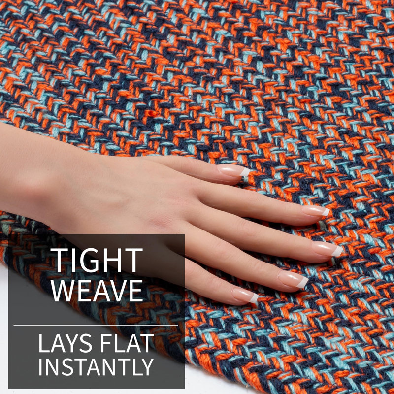 Greensboro Gingham Indoor Rug, Oval 5' x 8'