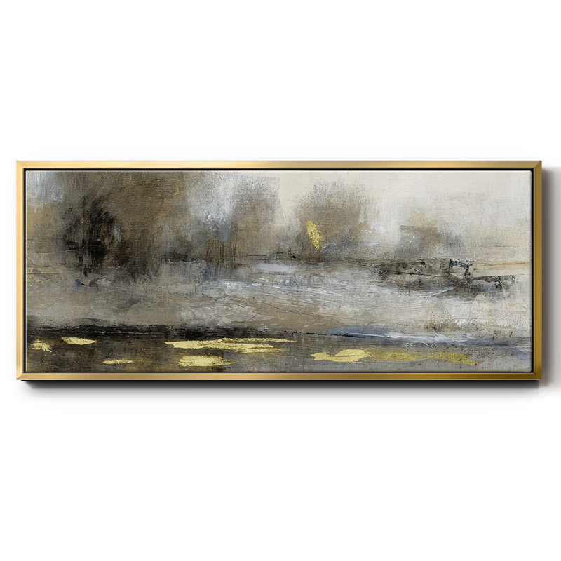 Paysage doré embelli II - toile encadrée, H 8 po x l 20 po