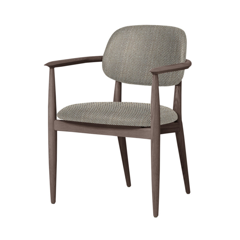 Chaise Slow de Space Copenhagen, Noyer à finition savonnée, Trio concassé 213