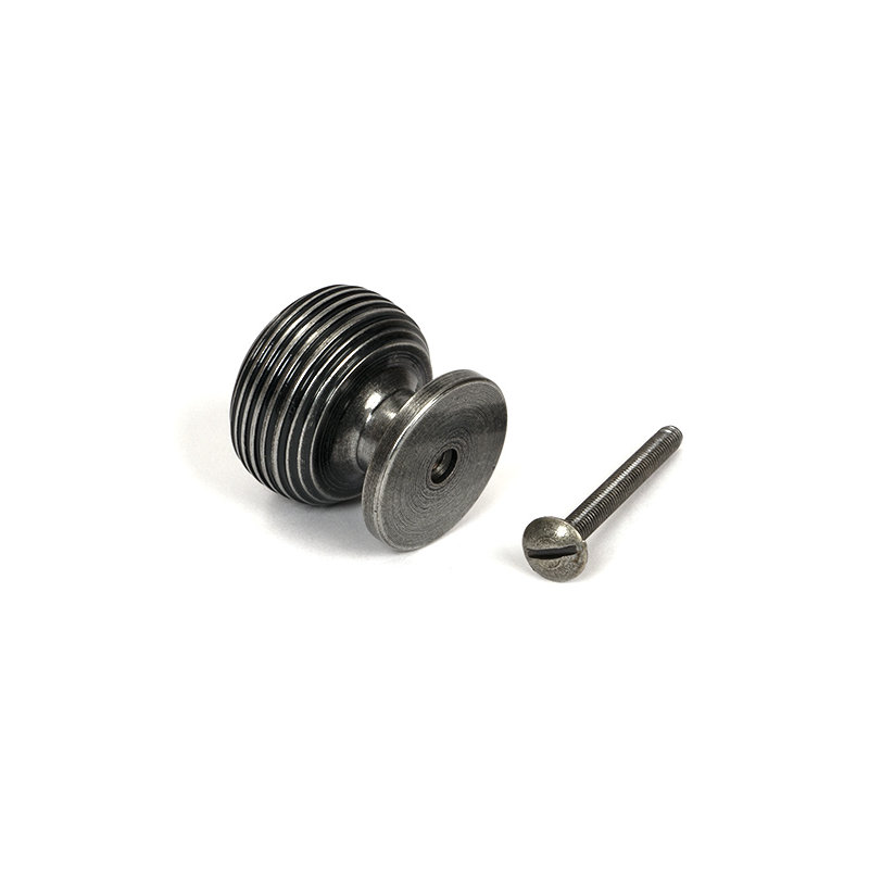 Beehive Cabinet Knob, Pewter Patina, 1.18" Knob Diameter