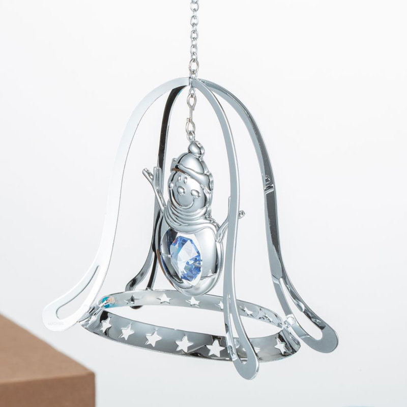 Figurine suspendue bonhomme de neige en cloche