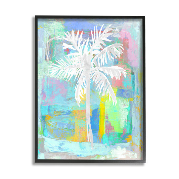 Stupell Industries Tropical White Palm Tree Vivid Brushstrokes Abstract ...