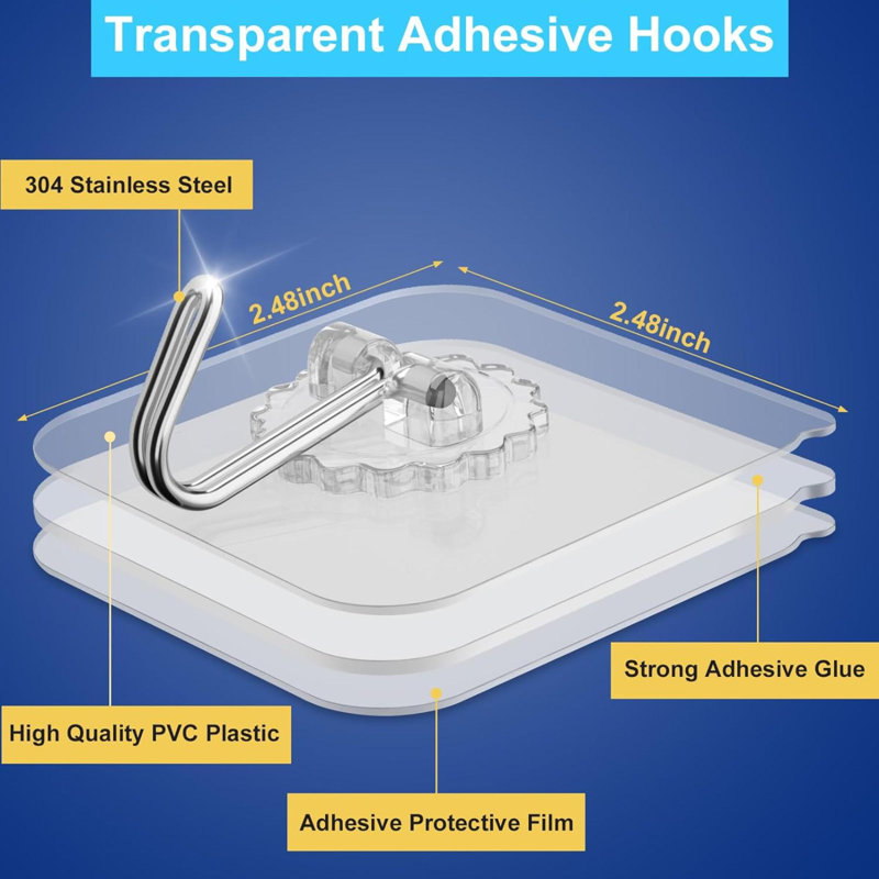 Wall Mounted Towel Hook, Transparent
