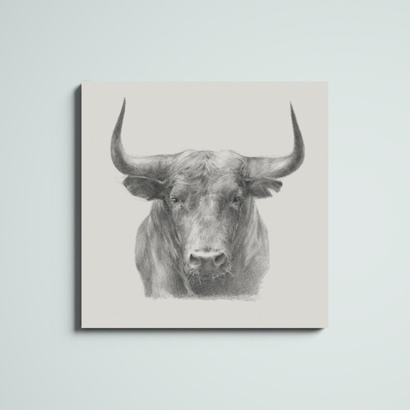 «Black Bull», peinture sur toile, H 36 po x l 36 po