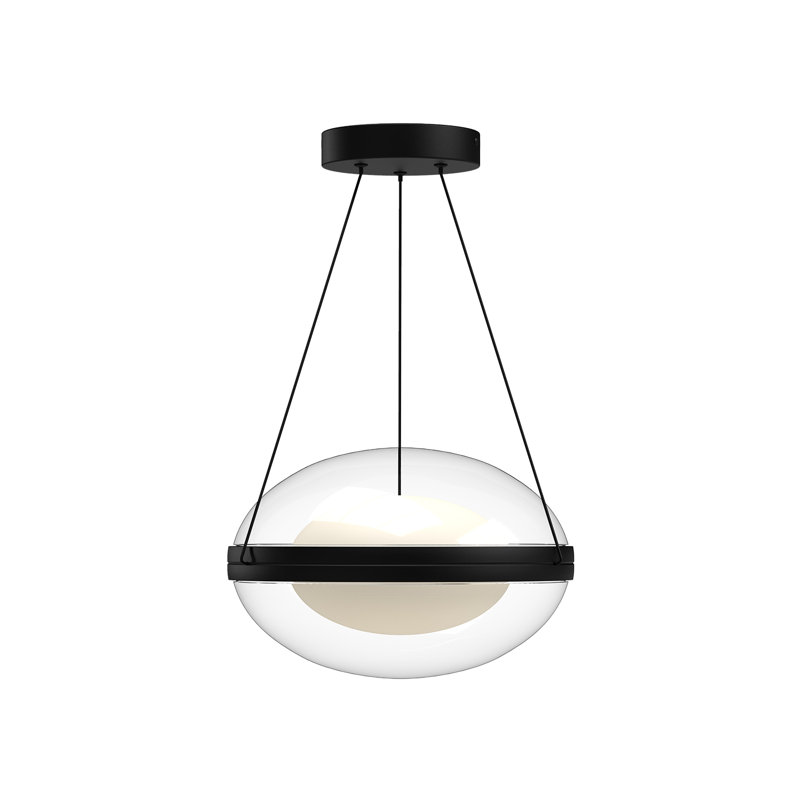 Virgo 1 - Light LED Pendant, 8.25" H x 12.13" W x 12.13" D, Black