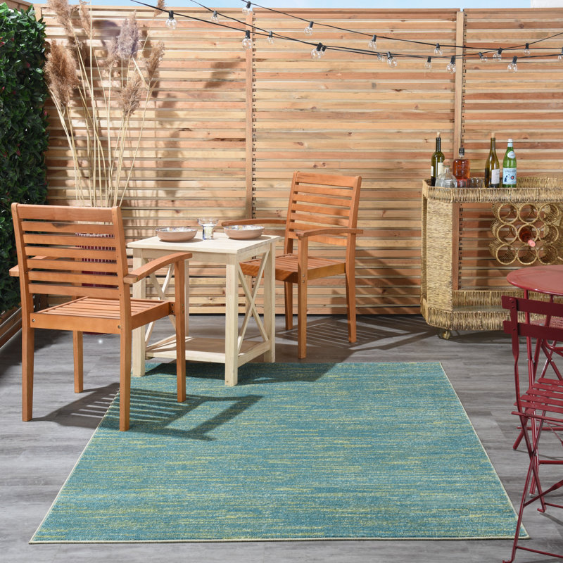 Tapis bleu / vert Nourison Essentials, Rectangle 6 pi x 9 pi