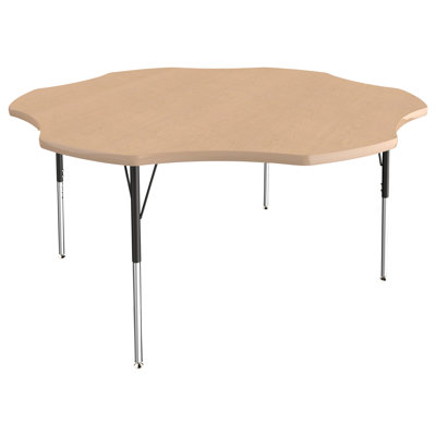 60" x 60" Flower T-Mold Activity Table with Adjustable Legs