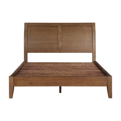 Transitional Light Brown Sleigh Headboard Queen Platform Bed for Timeless Bedroom Decor -  Latitude Run®, 9A4F36EE544840ADBD801526CEF9A63B