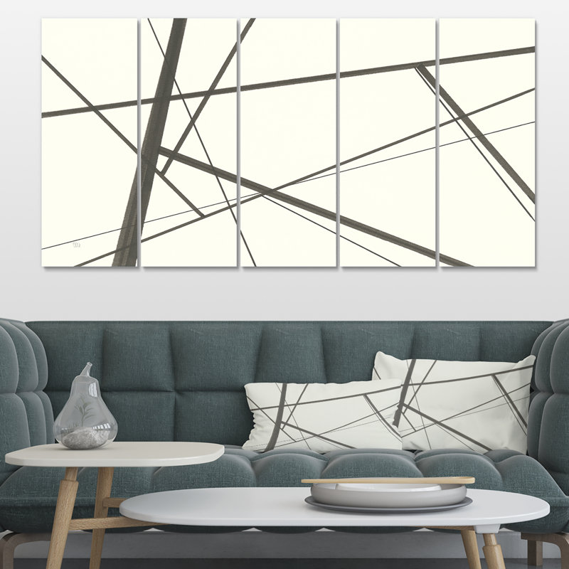 « minimaliste noir et blanc iv », peinture multi-pièces sur toile