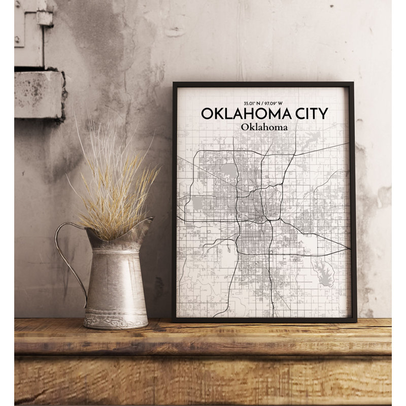 Oklahoma City City Map - No Frame Print, 50.8cm H x 40.6cm W x 0.13cm D
