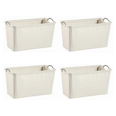 Wire Frame Wide Fabric Bin, Set Of 4