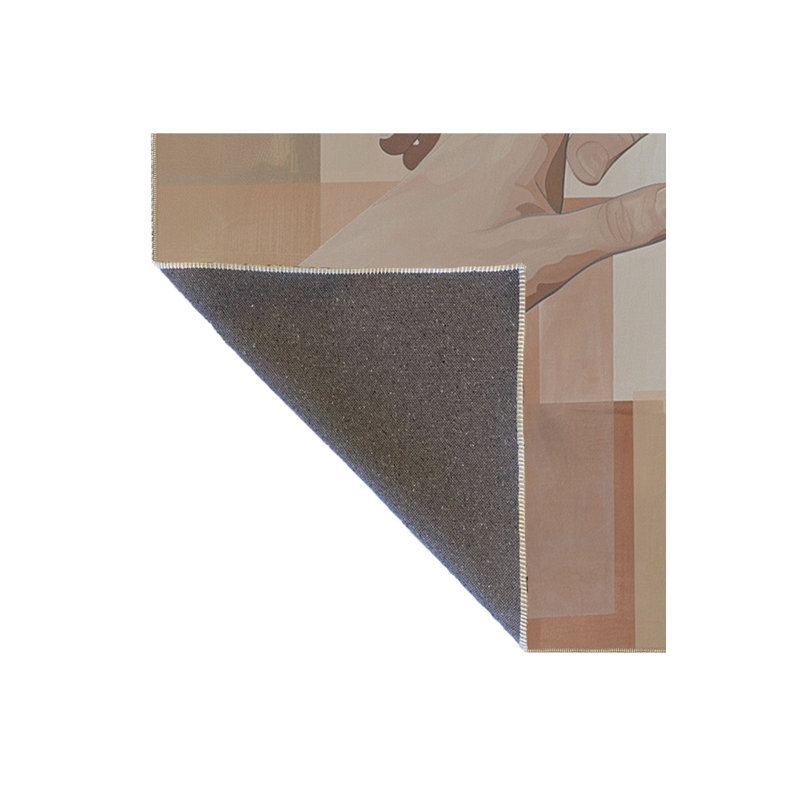Tapis tissé à motif de mains lavables, Sous-tapis carré 3 pi 11 po inclus