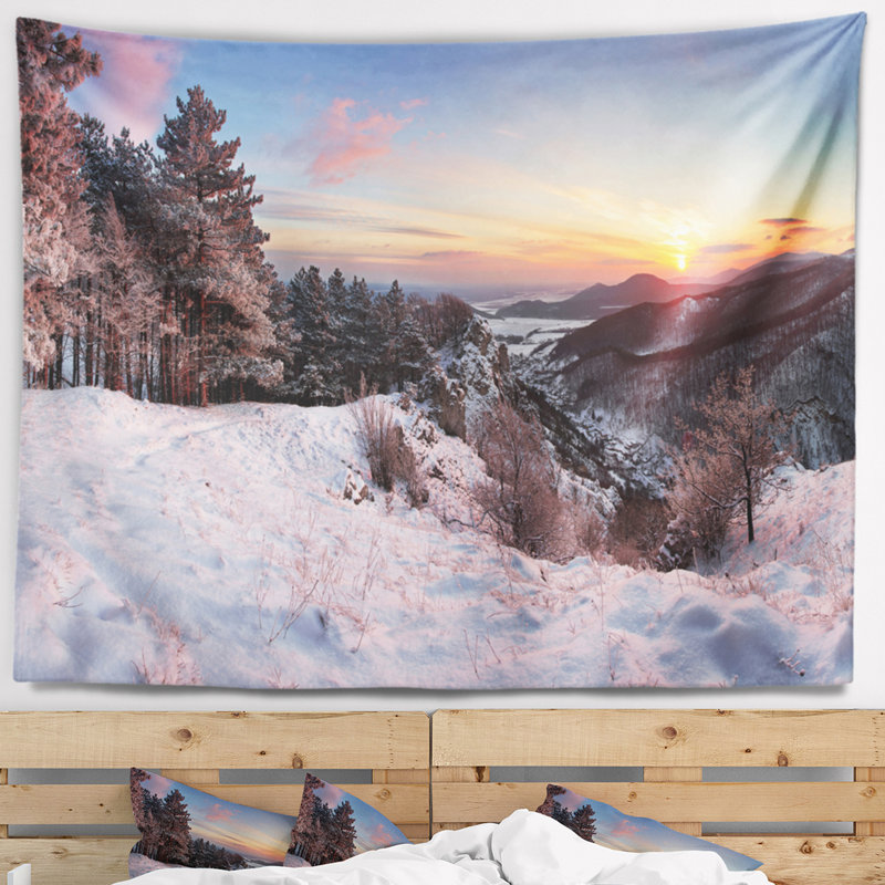 Paysage Slovaque, paysage à la tapisserie d'hiver, H 32 po x l 39 po