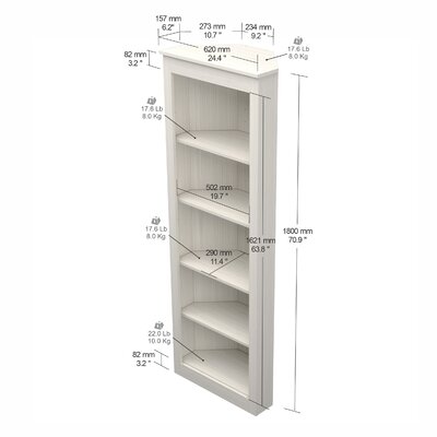 Latitude Run® Brooxie Corner Bookcase & Reviews | Wayfair