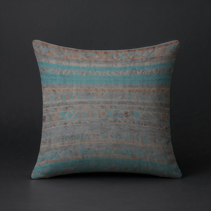 Coussin décoratif intérieur et extérieur Modern, Gris abstrait 13, Carré 16 po