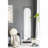 Full Length Standing Mirror With 360-Degree Swivel And Storage Shelves