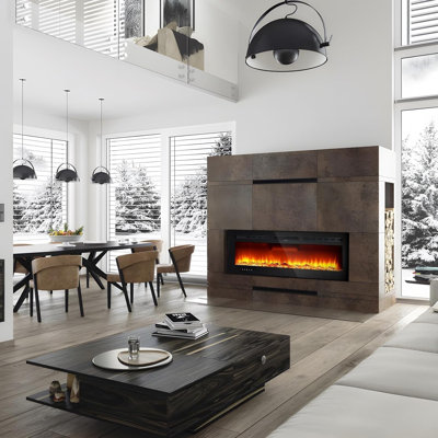 Belfry Heating 182.88cm W Matte Black Electric Fireplace